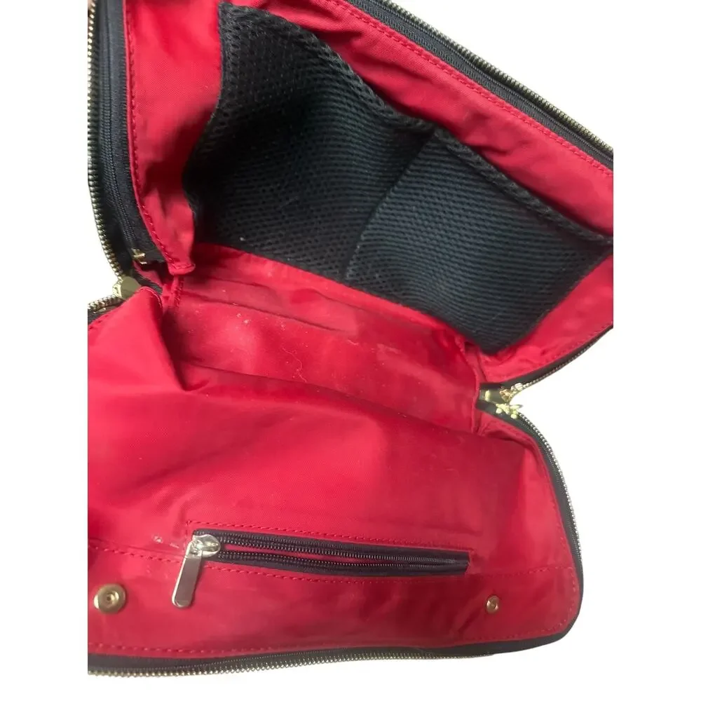 Kusshi Everyday Leather Makeup Bag in Camel Red Leather